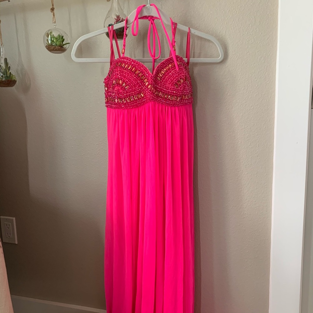 Boho Pink Prom Dress